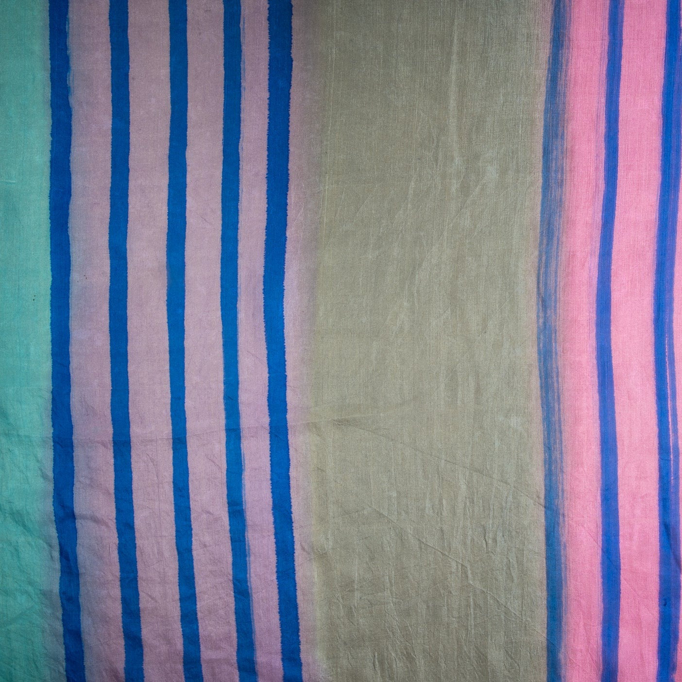 Grey & Pink Stripes Tabby Silk Fabric Trade UNO
