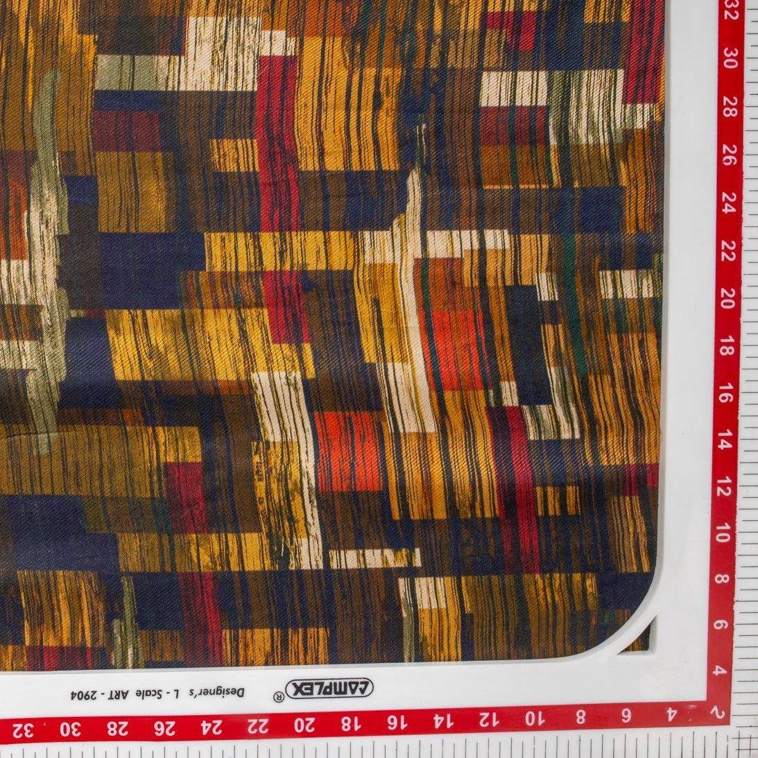 Multi Color Abstract Print Pure Silk Fabric Trade UNO