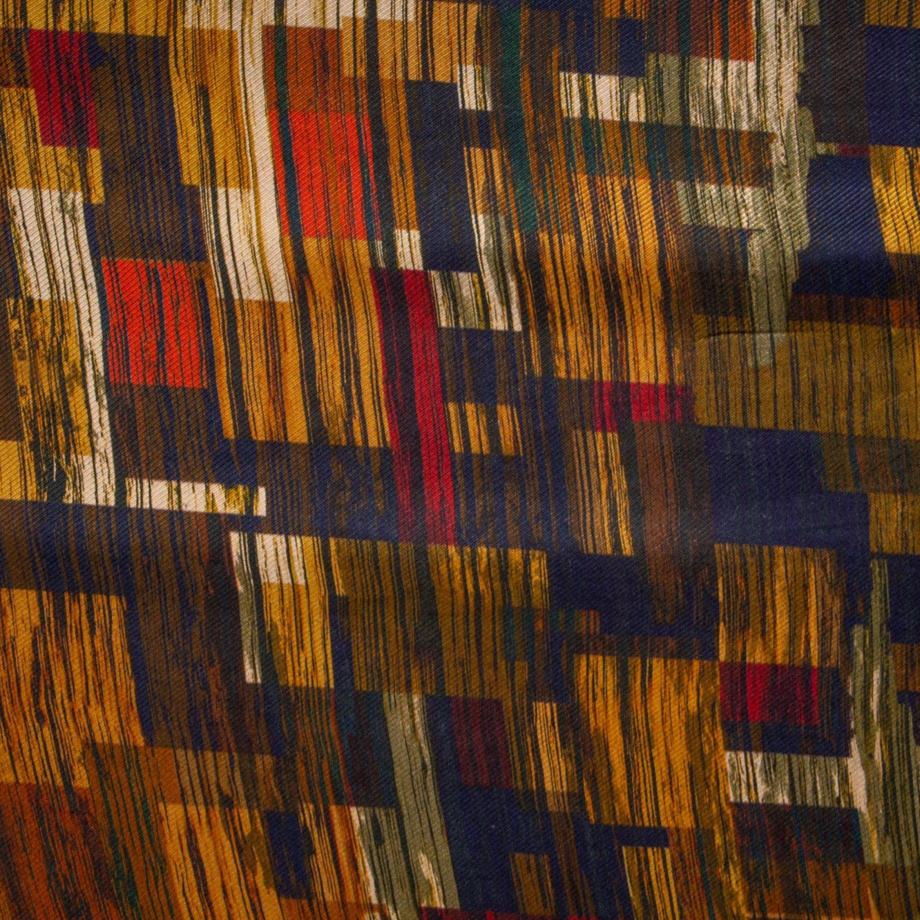 Multi Color Abstract Print Pure Silk Fabric Trade UNO