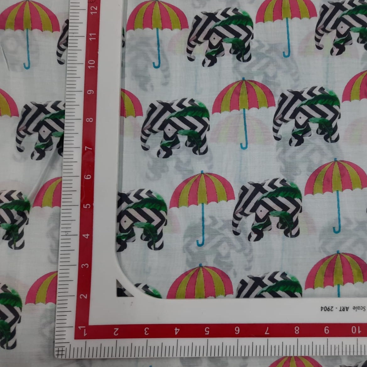 White Traditional Print Cotton Silk Fabric Trade UNO