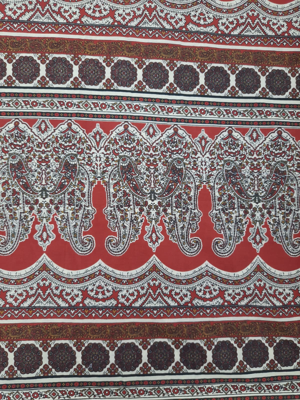 Orange Traditional Print Cotton Fabric Trade UNO