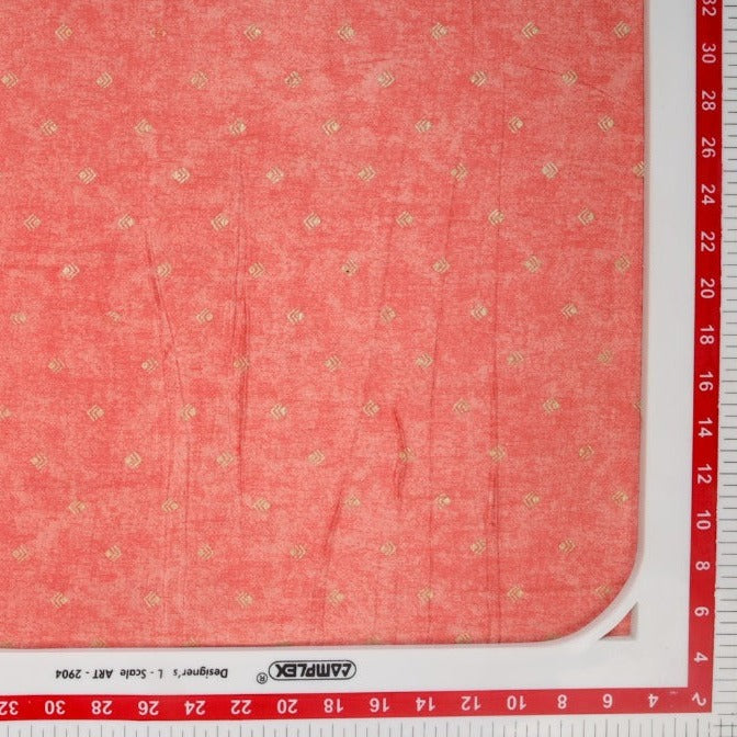 Orange Foil Print Rayon Viscose Fabric Trade UNO