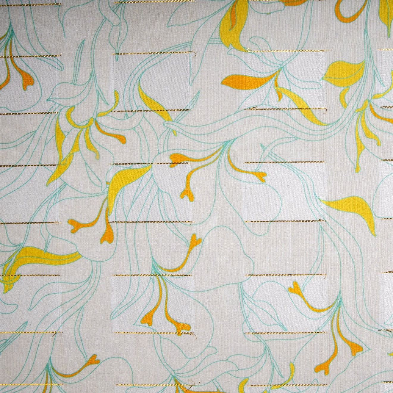 White Floral Digital Print Poly Crepe Fabric Trade UNO