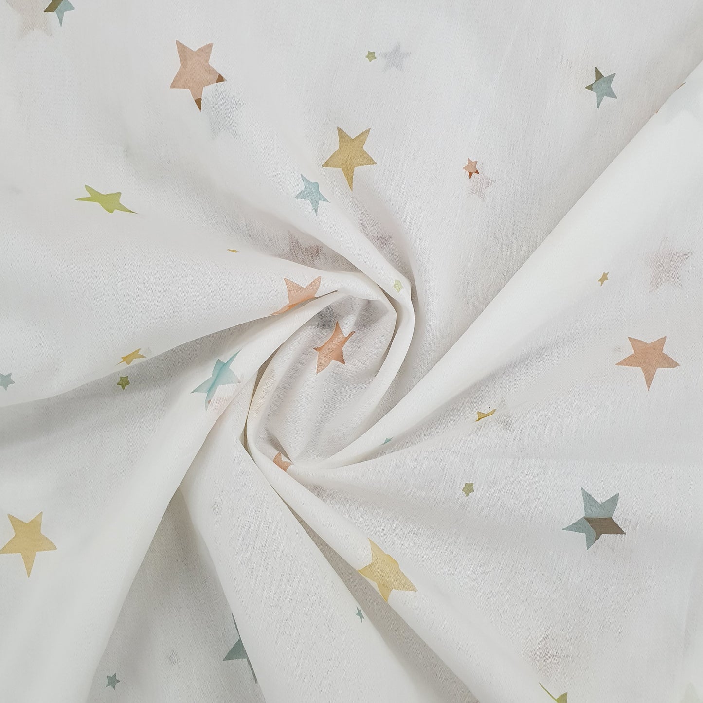 White Kids Digital Print Organza Fabric Trade UNO