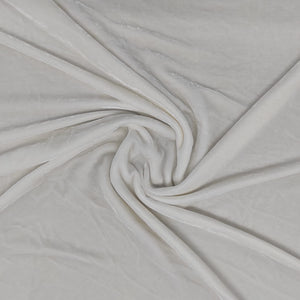 White Solid Viscose Poly Velvet Fabric Trade UNO