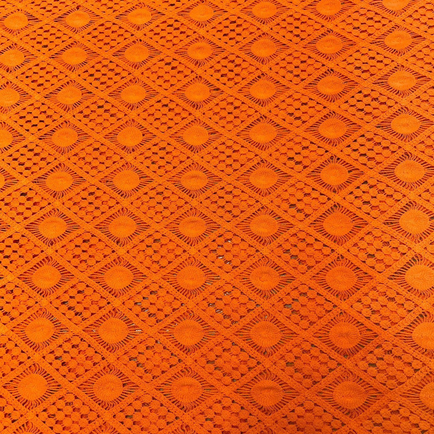 Orange Crochet Fabric