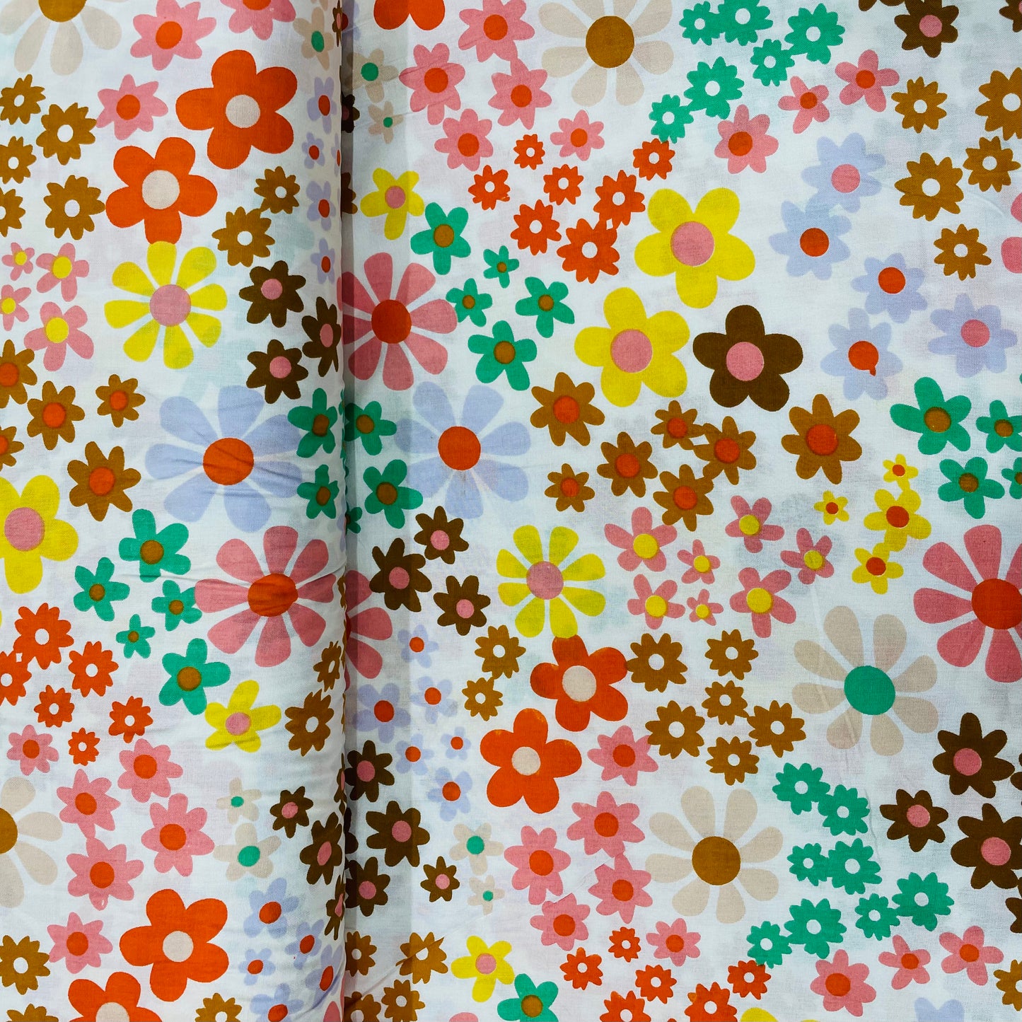 White With Multicolor Floral Print Rayon Fabric - TradeUNO