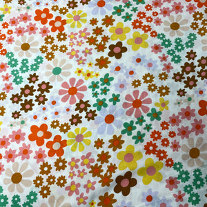 White With Multicolor Floral Print Rayon Fabric - TradeUNO