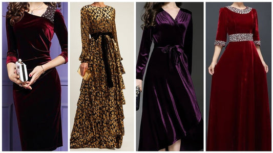 Velvet Fabric Outfits for Ladies