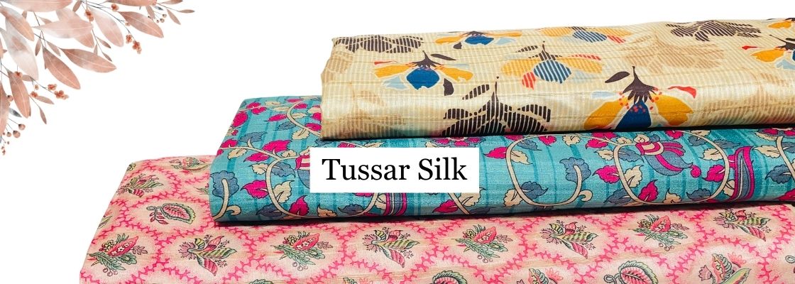 Buy Tussar Silk Fabric Online India 