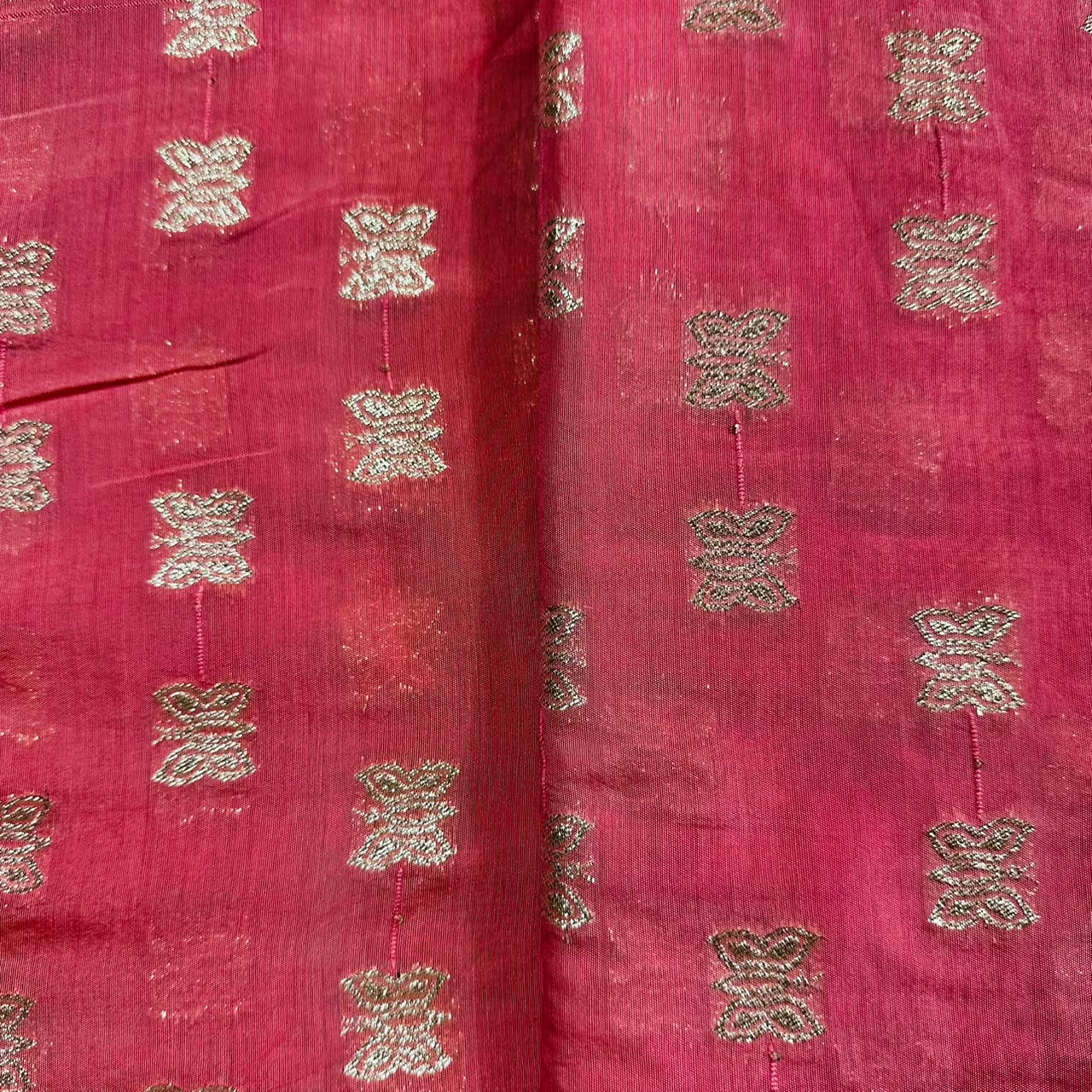 Light Pink Zari Sequence Chanderi Fabric TU-6504 - TradeUNO