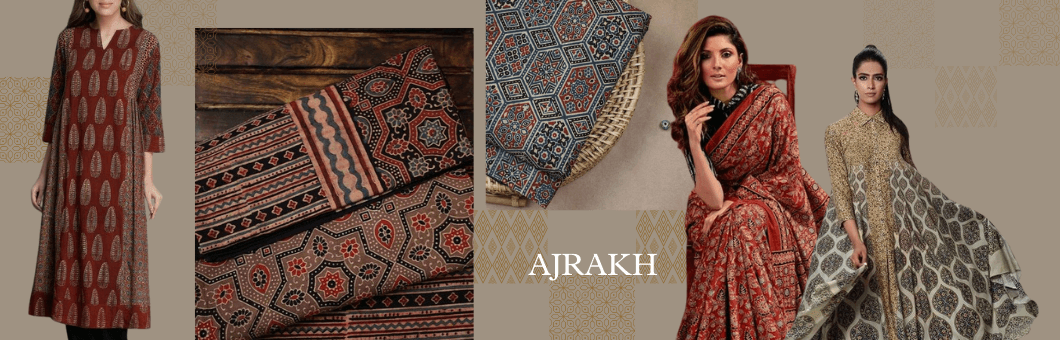 Buy Ajrakh Pattern Fabric