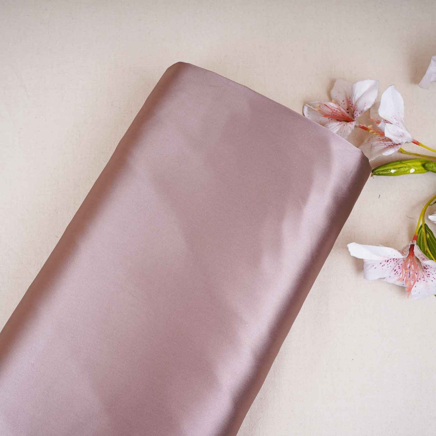 Metalic Grey Solid Celina Satin Fabric OE-29008
