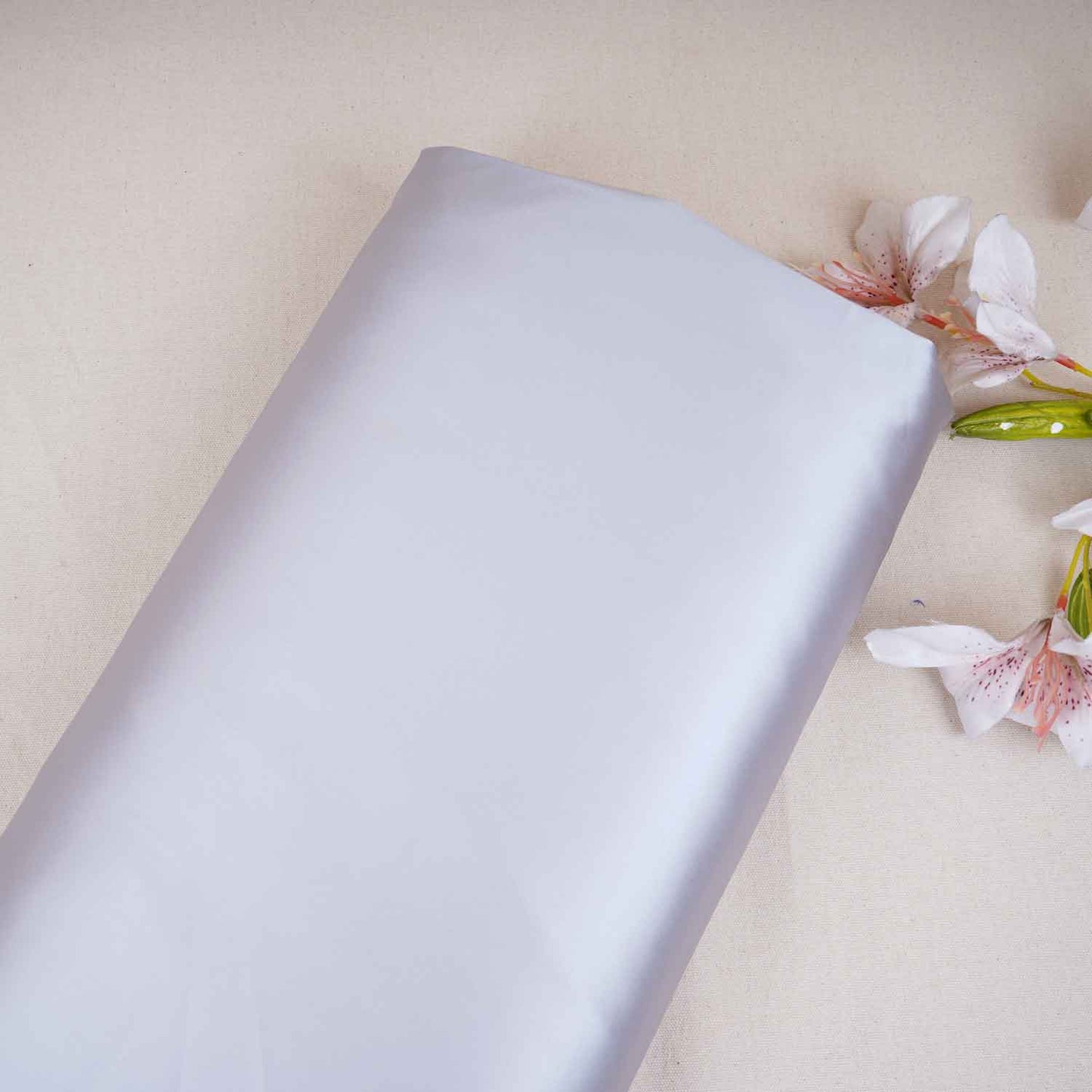 Silver Grey Solid Celina Satin Fabric OE-29010
