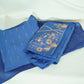 Blue Embroidered Coord Set(Top,Bottom,Scarf-Muslin)