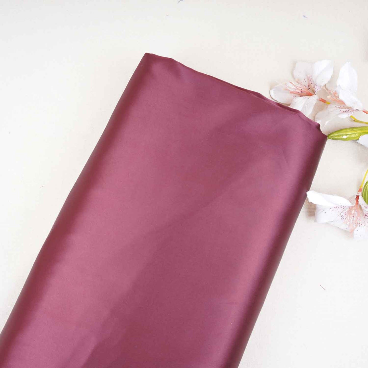 Dark Maroon Solid Celina Satin Fabric OE-29012
