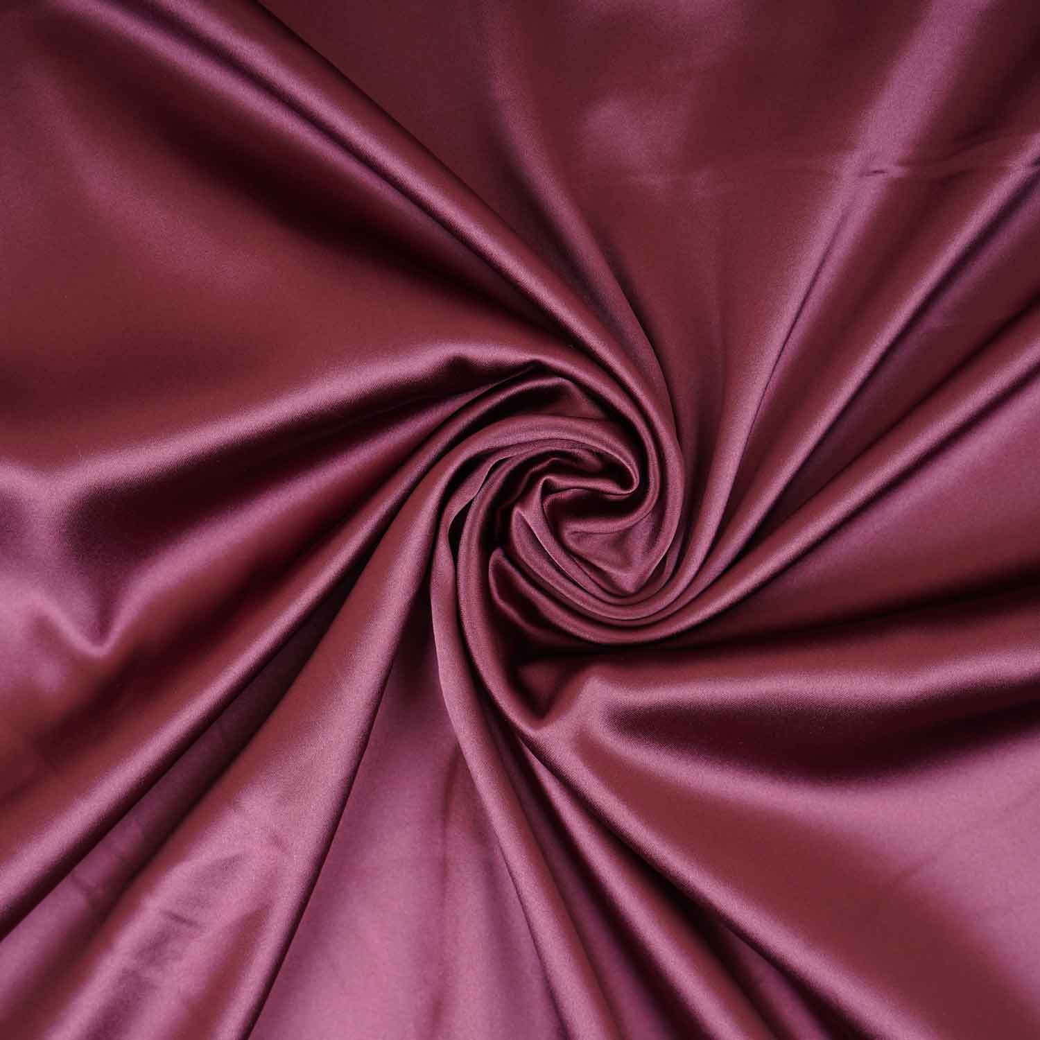 Dark Maroon Solid Celina Satin Fabric OE-29012 - TradeUNO