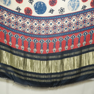 Dark Cream Floral Dupatta Gazi Silk Fabric