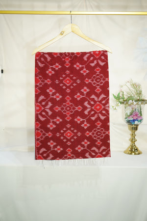 Premium  Red and Grey IKKAT Prints Dupatta Cotton Fabric