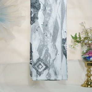 Black White Abstract Print Muslin Dupatta