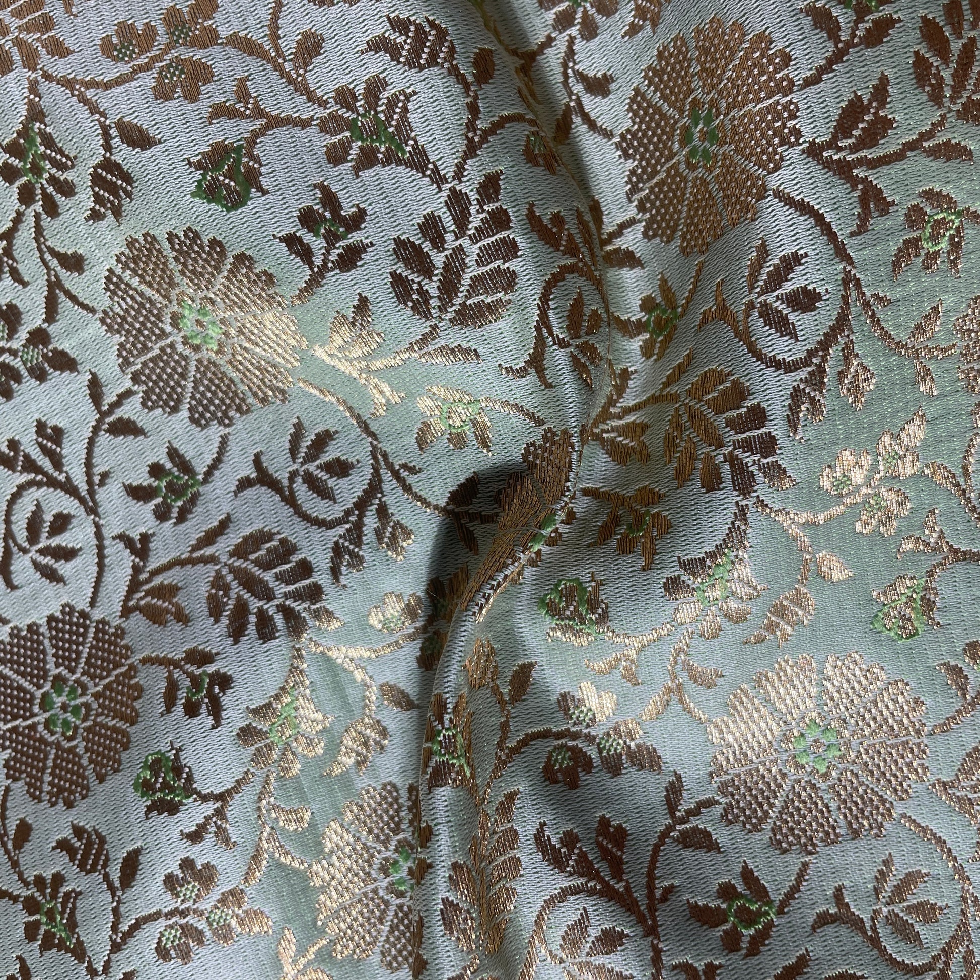 Mint Green Banarasi Brocade Fabric