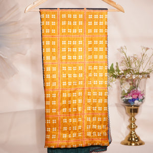 Yellow Multicolor Bandhani Print Dupatta Gaji Silk Fabric