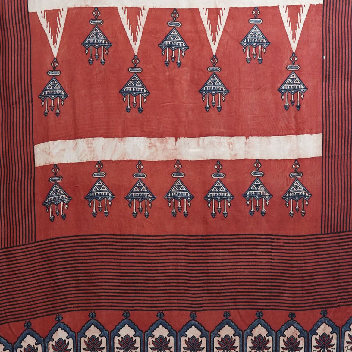 Red Ajrakh print Modal Silk Kaftan EEG-31621