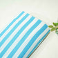 White Blue Stripes Cotton Casement TU 1036