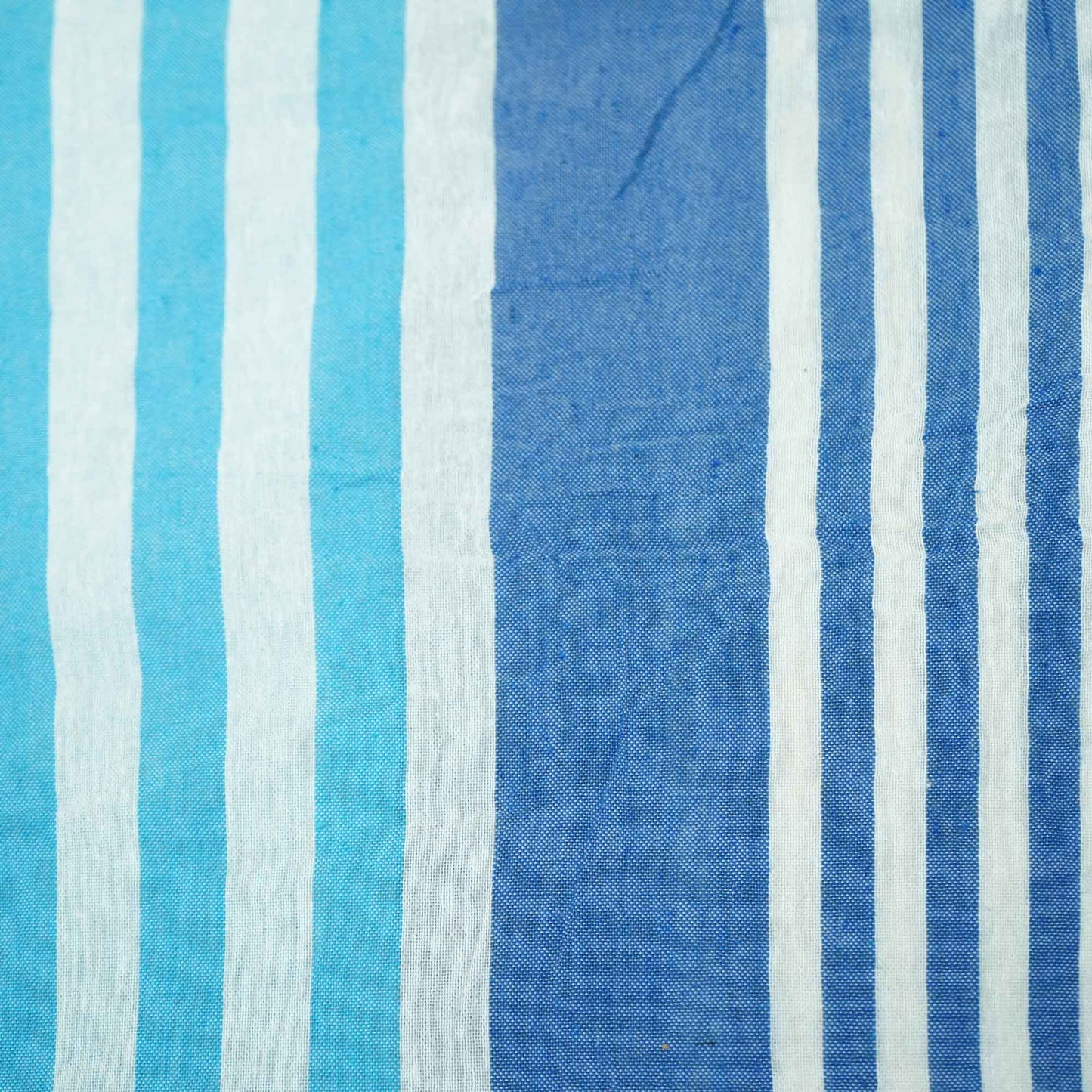 White Blue Stripes Cotton Casement TU 1036