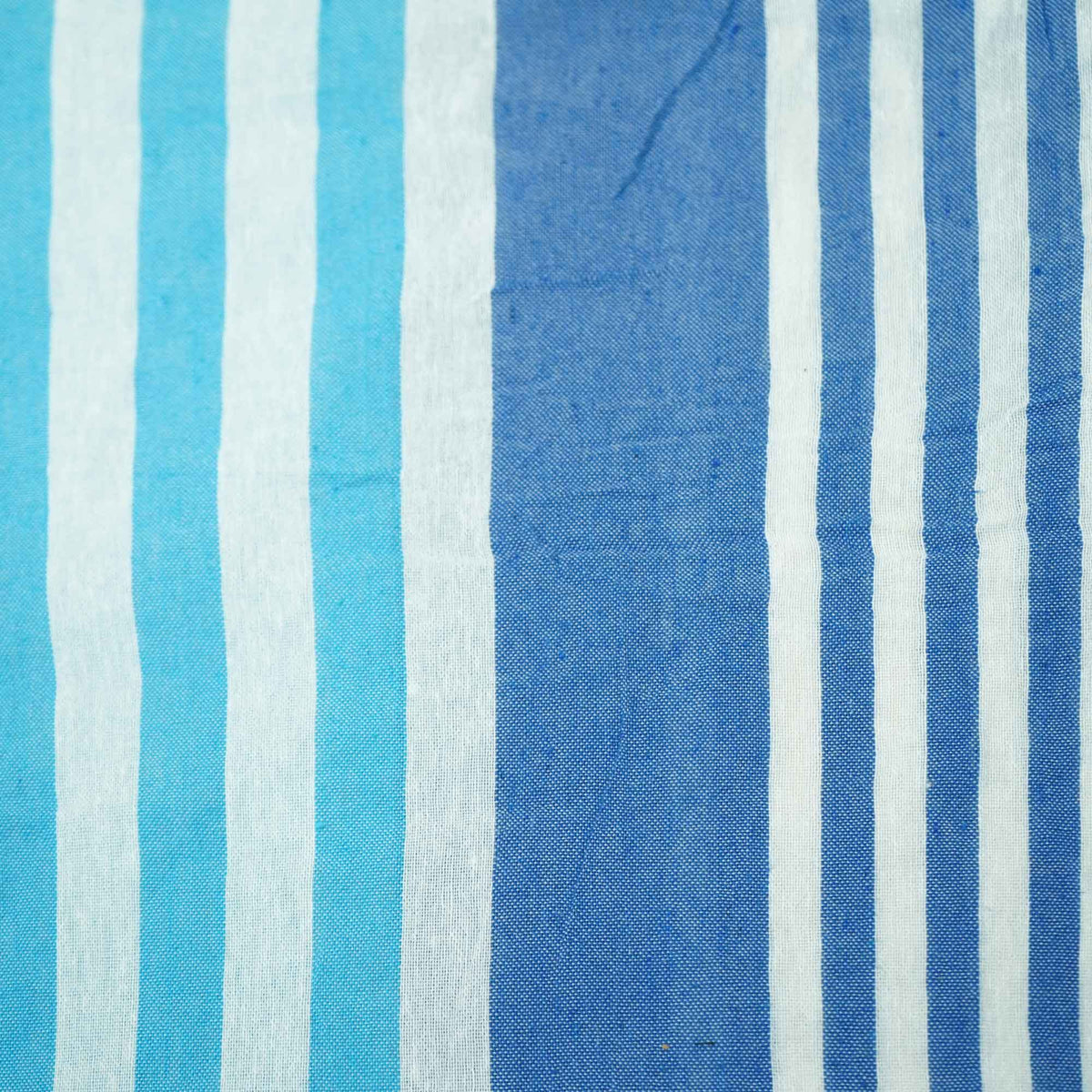 White Blue Stripes Cotton Casement TU 1036