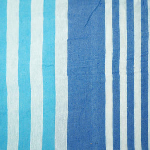 White Blue Stripes Cotton Casement TU 1036