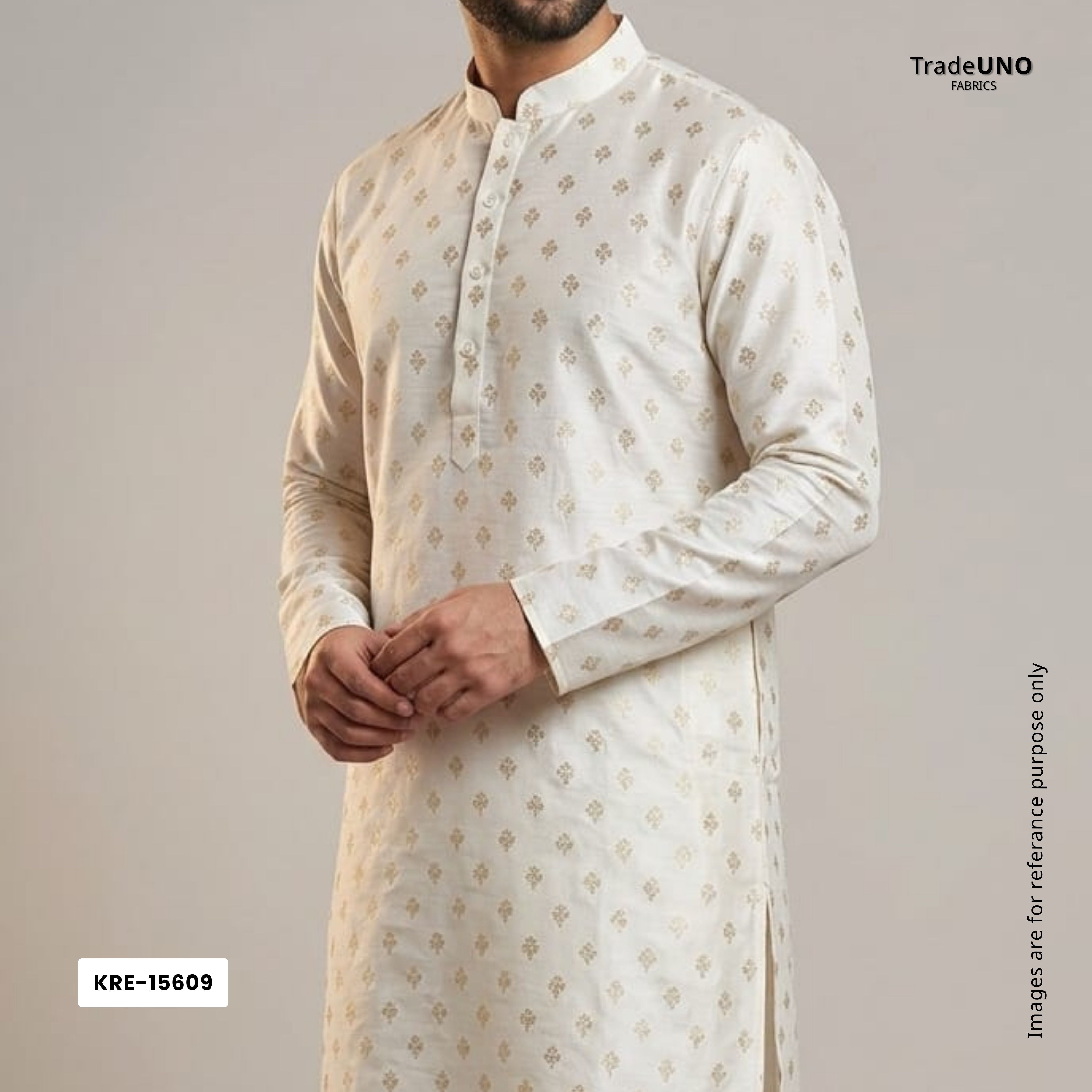 White Gold Buti Dyeable Katan Silk KRE-15609 - TradeUNO