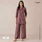 Burgundy Mirror Embroidery Satin Silk Fabric 18372