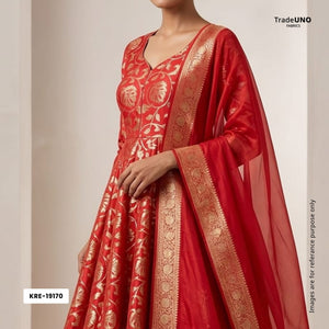 Red Banarasi Brocade KRE-19170 - TradeUNO