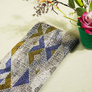 Multicolor Traditional Print Sequence Embroidery Linen GF-11113