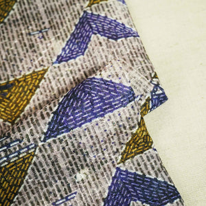 Multicolor Traditional Print Sequence Embroidery Linen GF-11113