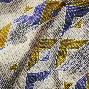 Multicolor Traditional Print Sequence Embroidery Linen GF-11113