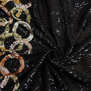 Black & Multicolor Sequence Embroidery Georgette Fabric 11145 - TradeUNO