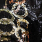 Black & Multicolor Sequence Embroidery Georgette Fabric 11145