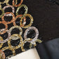 Black & Multicolor Sequence Embroidery Georgette Fabric 11145