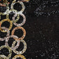 Black & Multicolor Sequence Embroidery Georgette Fabric 11145