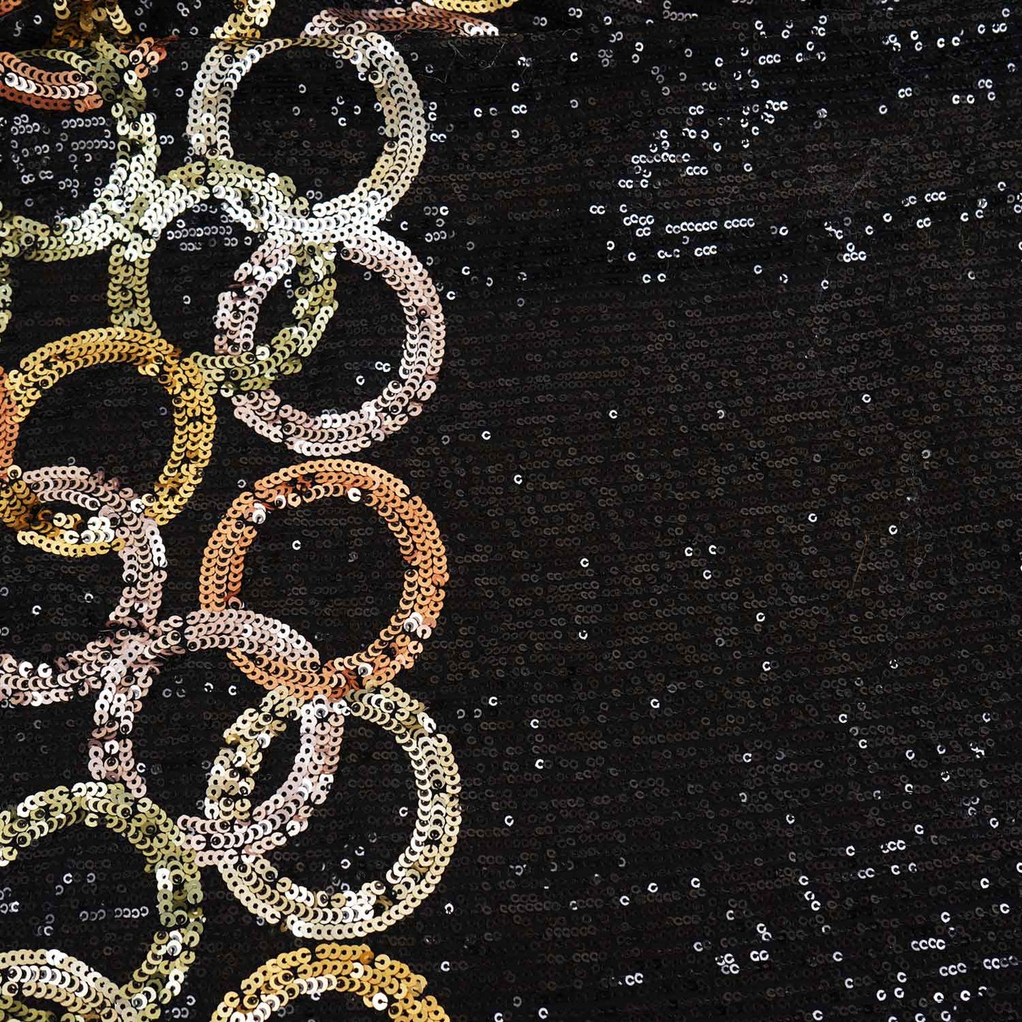 Black & Multicolor Sequence Embroidery Georgette Fabric 11145