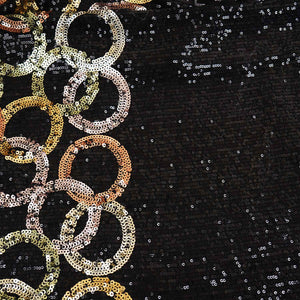 Black & Multicolor Sequence Embroidery Georgette Fabric 11145 - TradeUNO