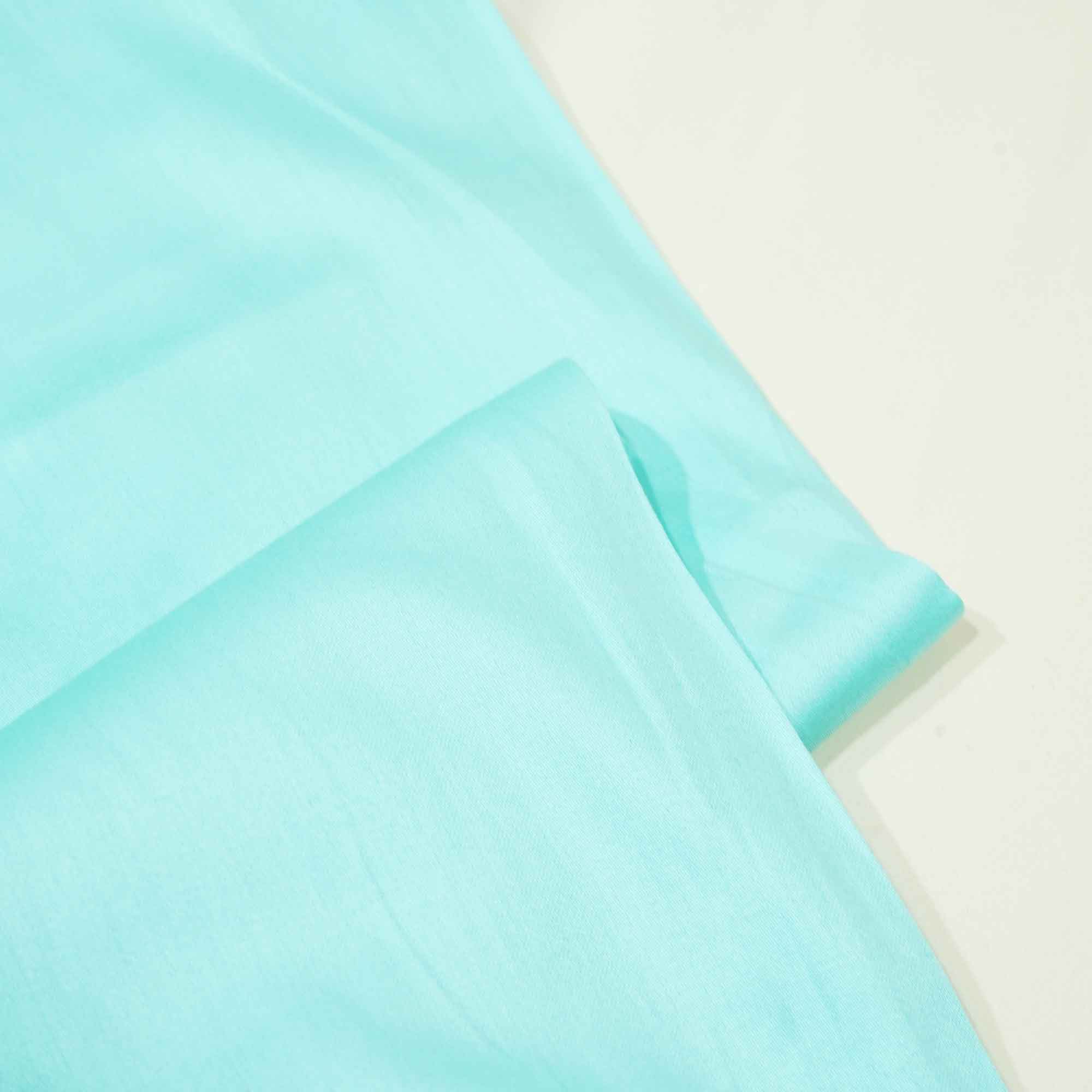 Aqua Blue Solid Cotton Satin MSMR-11236