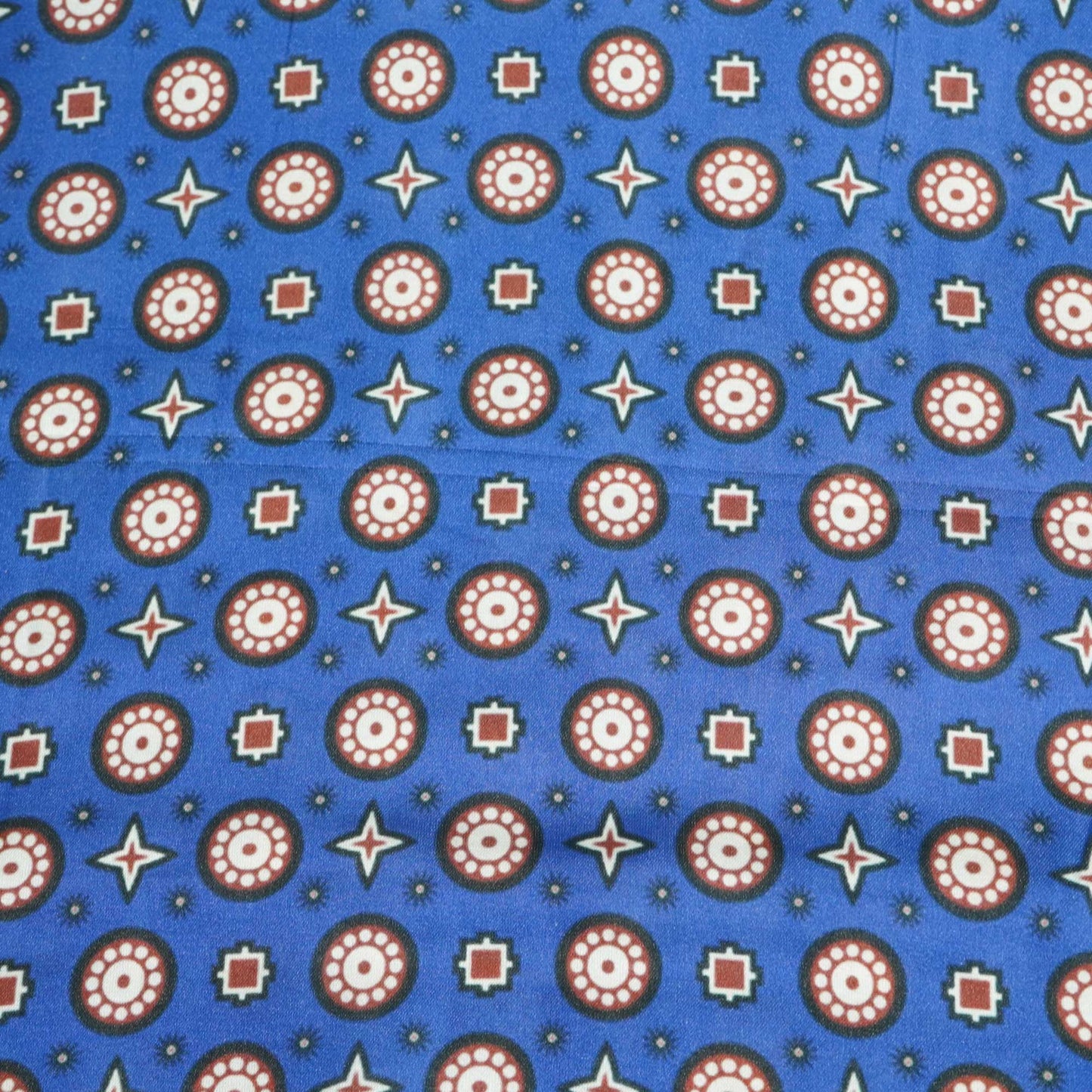Blue Goemeterical Print Modal Satin VC-11268