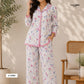 White With Multicolor Floral Print Cotton Schiffli Fabric LI-32153 - TradeUNO
