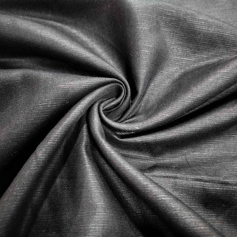 Black Solid Cotton Linen MKT-11496