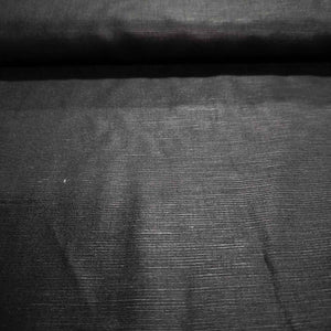 Black Solid Cotton Linen MKT-11496