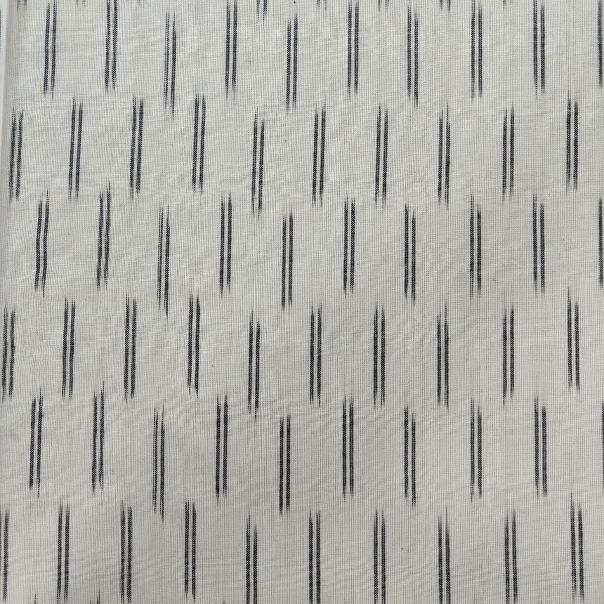 White & Black Stripe Print Cotton Fabric