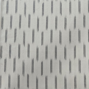 White & Black Stripe Print Cotton Fabric